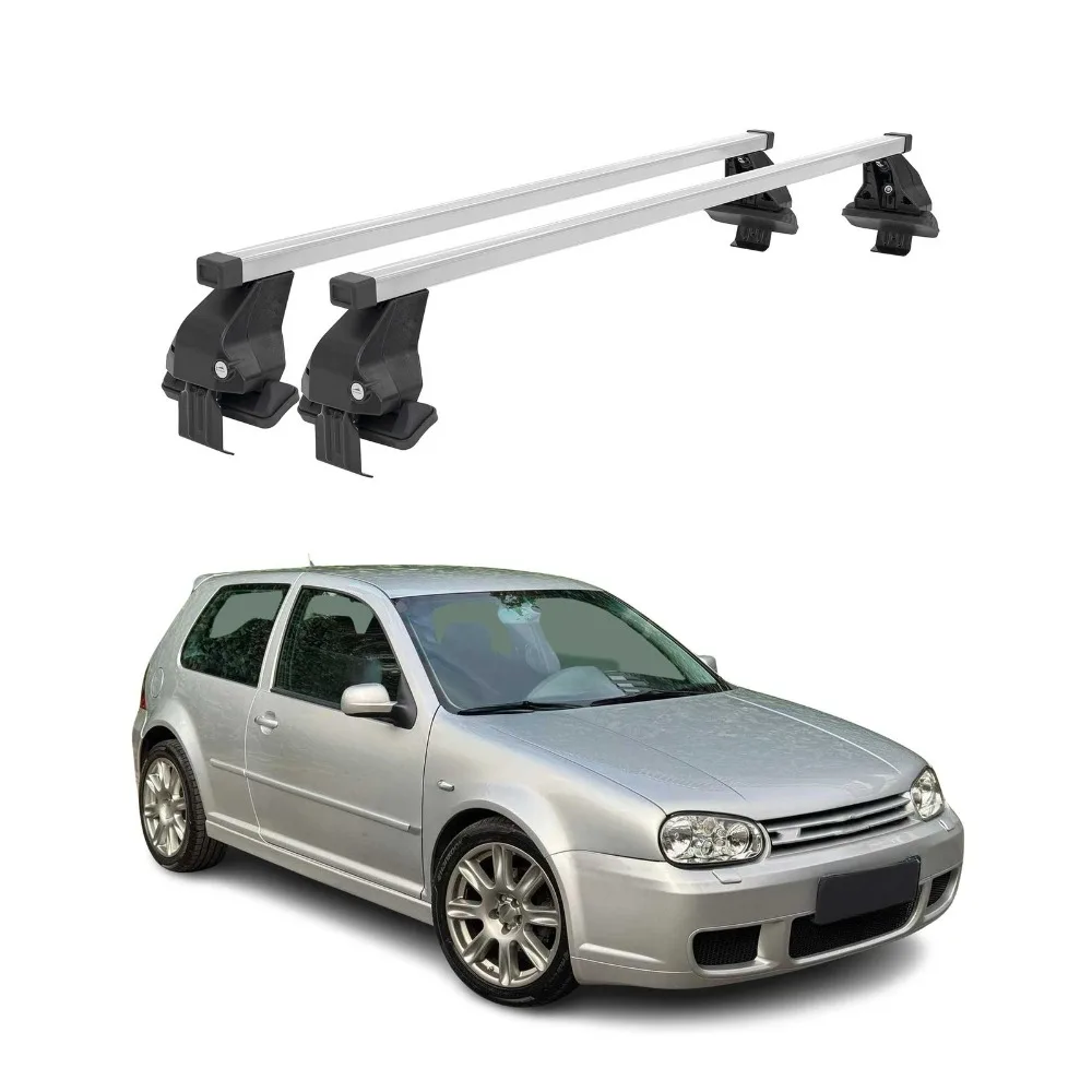 Enhance the car's luggage carrying capacity,Smooth Roof Racks Cross Bars Carrier for VW Golf Mk4 1998-2006 Hatchback Gray 2x