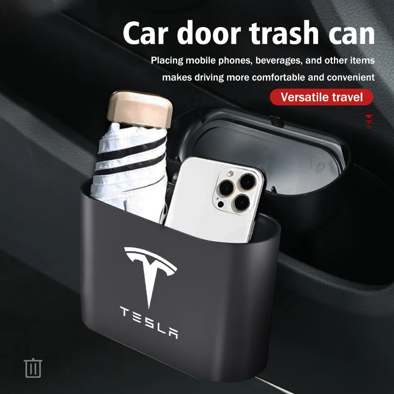 Car Trash Can Portable Waterproof Garbage Box Accessories For Tesla Model Y 3 S X Roadster Bonina