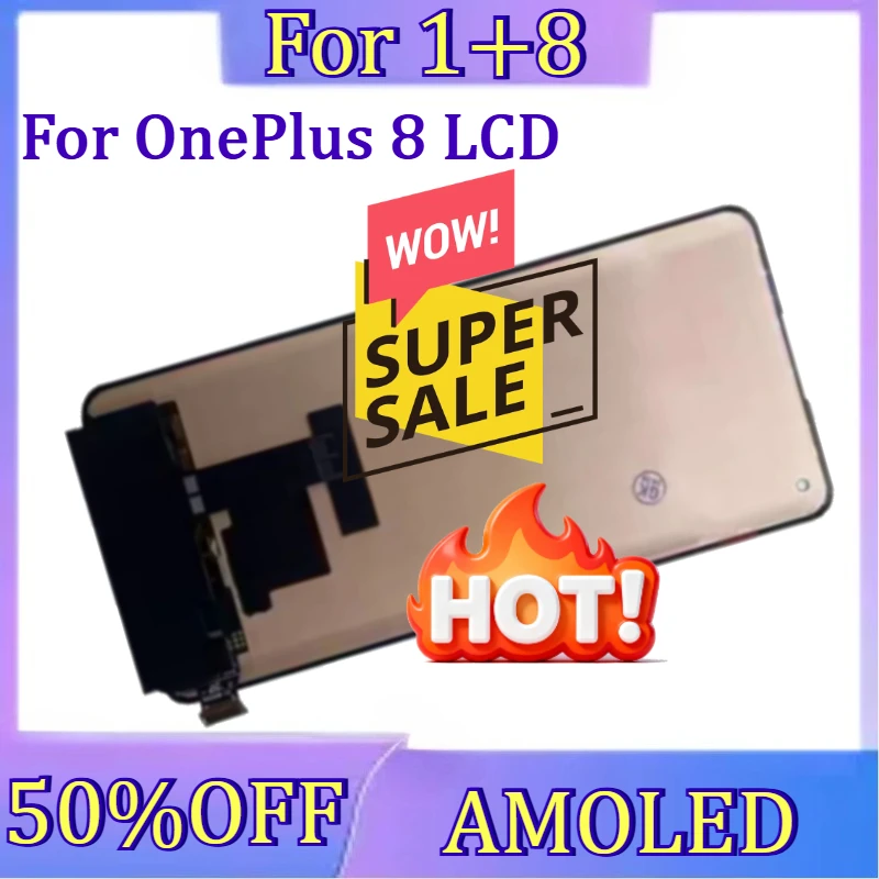 

For OnePlus 8 LCD Touch Screen Digitizer Assembly Replacement Parts IN2013 IN2017 IN2010 IN2019 for 1+8 LCD New AMOLED Display