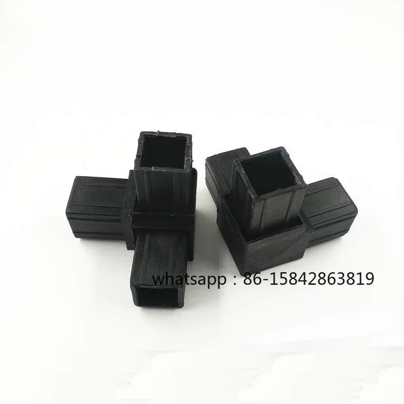 Balcony Guardrail Fittings Corner Joint 25x25 Plastic Tee Square Pipe Connector