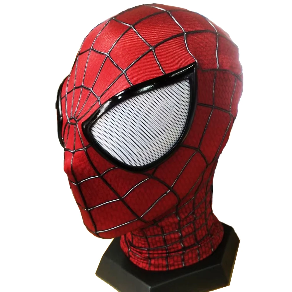 mar-vel Spider-Man Mask Fabric with Eyes, TAMS 2 Mask (without Shell) 3D Digital Printing Spiderman Masks for Fans DIY Handmade