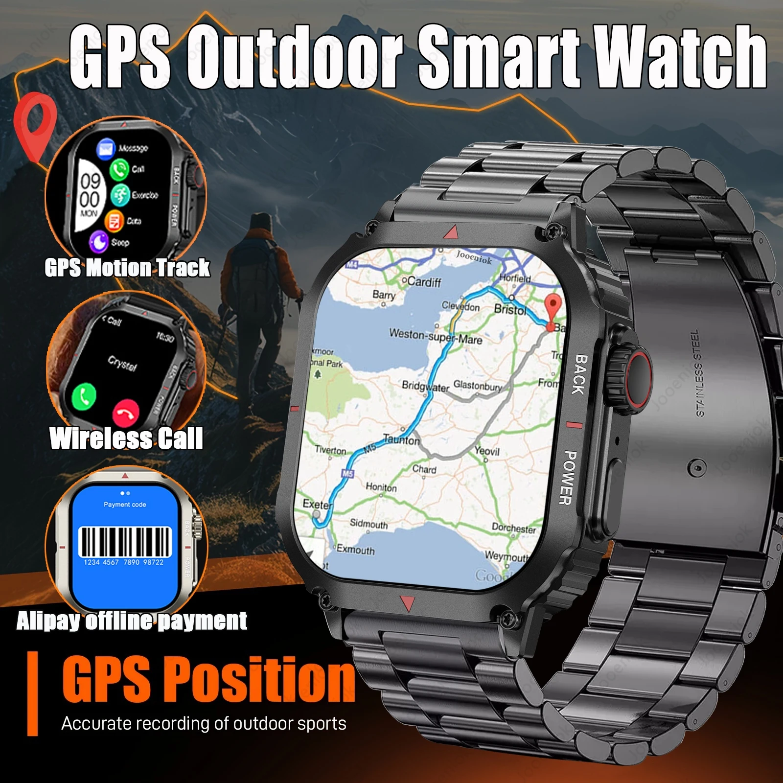 2025 New GPS Outdoor Sports Smartwatch Men NFC Payment Bluetooth Call Smart Watch For Xiaomi Health Monitoring Smartwatch