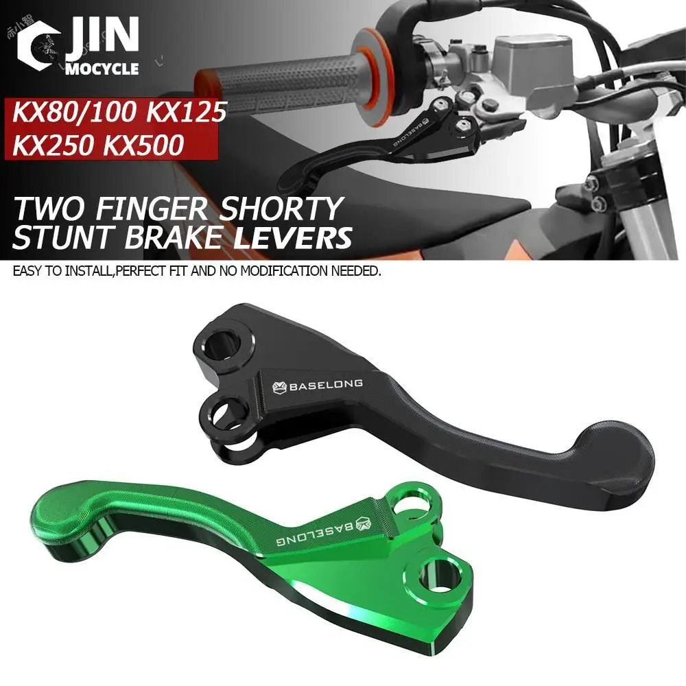

CNC For KAWASAKI KX80 KX100 1997-2000 KX125 KX250 1997-1999 Motocross Two Finger Shorty Brake Levers Aluminum Force-saving Lever