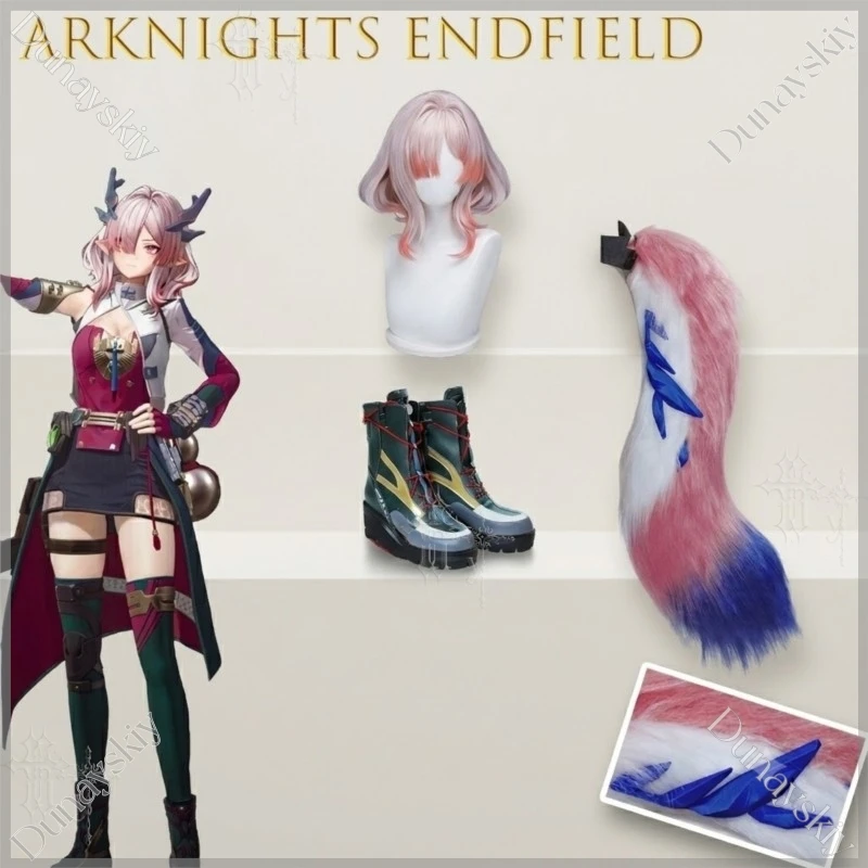 Длинный пушистый хвост Arknights Endfield Mifu, формируемый, для косплея, аксессуар для костюма по мотивам 2D-игр, для Хэллоуина и вечеринок