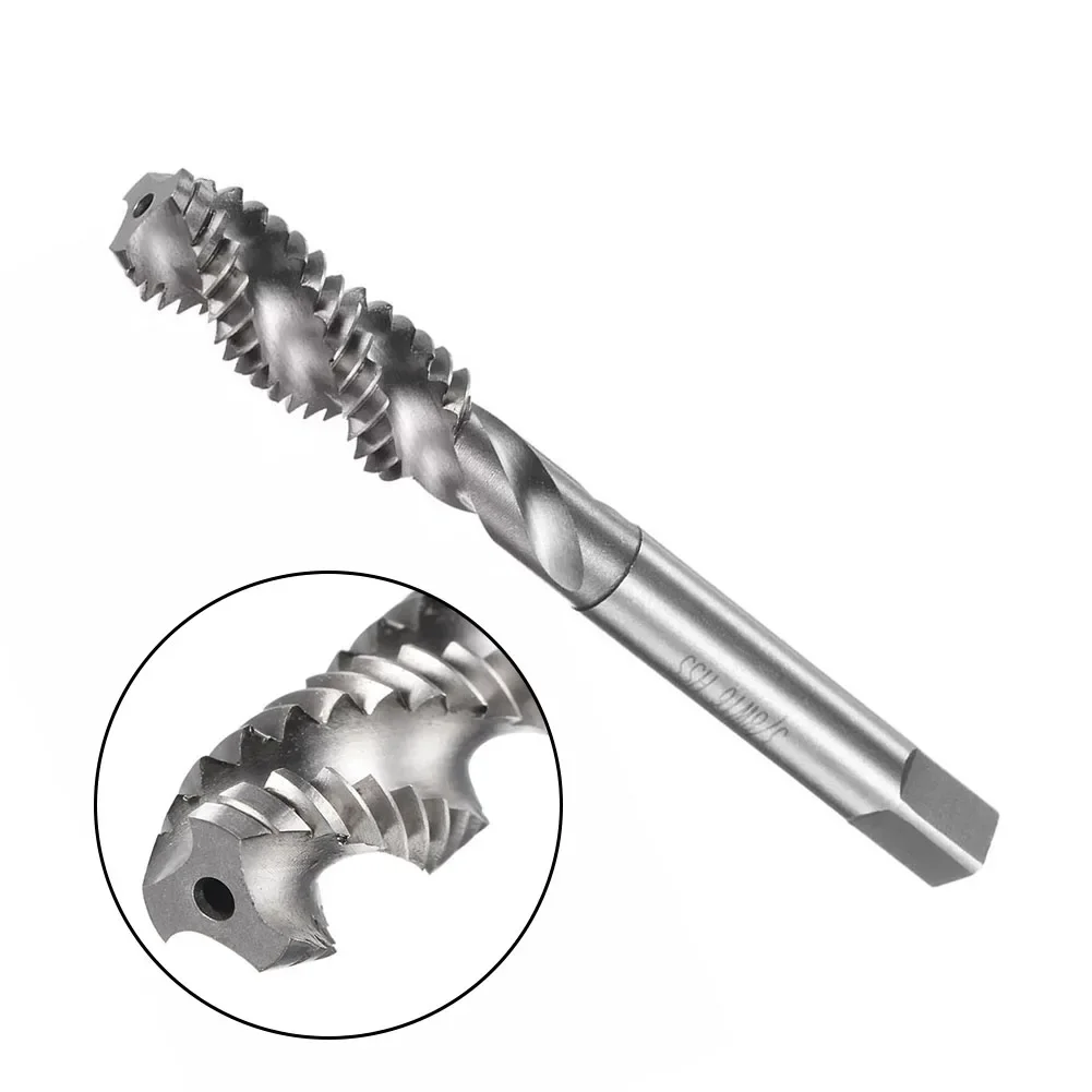 1pcs Machine Tap Spiral Point Threading Tap 3/8-16 High Speed Steel Machine Thread Screw Tap 3 Straight Flutes Uncoated Tap Tool