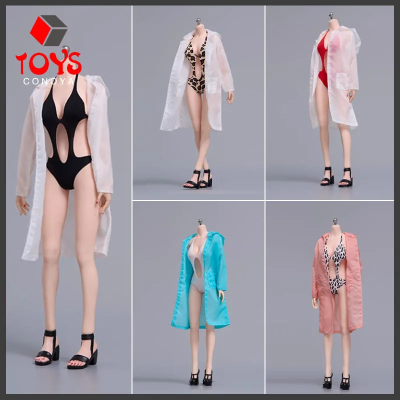 cdtoys cd068 1/6 Low Cut One Piece Swimsuit Hollowing Out Bikini Transparent Sun Protection Suit Fit 12