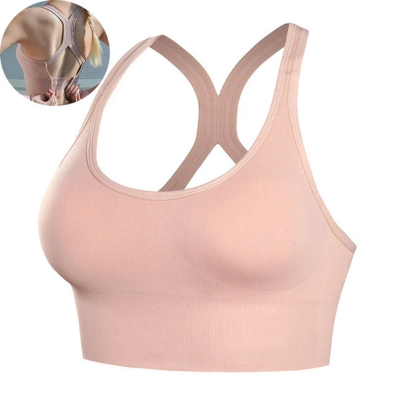 Sports Yoga Adjustable Back Buckle Women's Vest Without Steel Ring Shock-Absorbing Sports Tops Cross Back Beauty Seamless Bras image 2