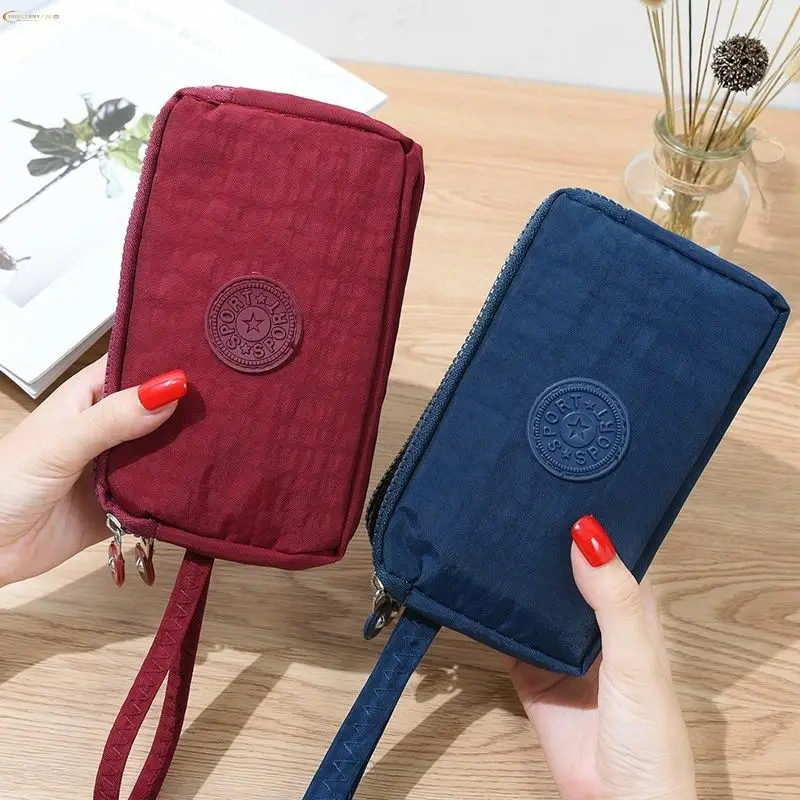 

Summer Canvas Handbag Multi-Layer Women's Small Purse Mobile Phone Bag Vegetable Buying Change Wallet Fabric Hand-Tied Bag