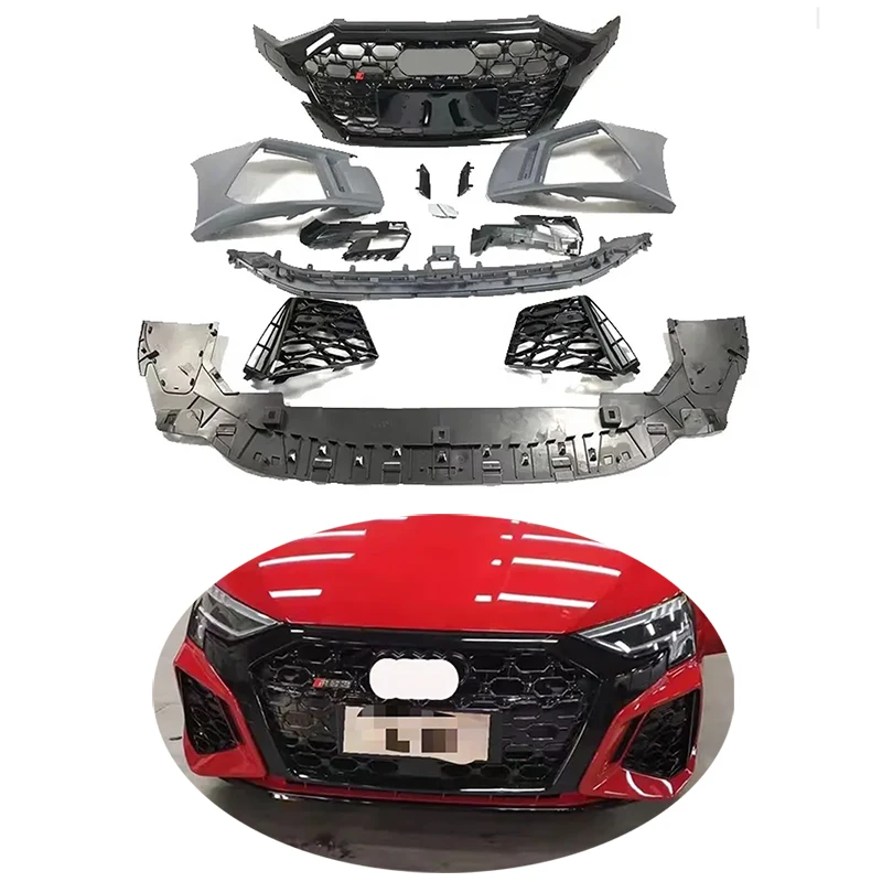 

Good Quality Auto Parts A3 Body Kit Upgrade to RS3 Front Bumper with Grille for Audis RS3 Car Bodykit 2021-2023