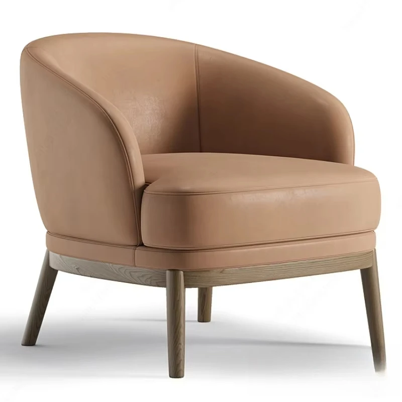 # Nordic Single Solid Wood Sofa Chair Modern Minimalist Design with Durable Fabric for Hotel Office Leisure Living Room Bar Use