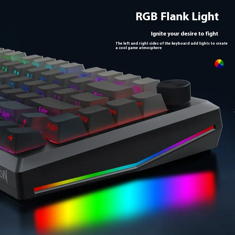 Redragon RS82-RT Klawiatura oś magnetyczna Przewodowa 82 klawisze Hot Swap PBT Regulowana uszczelka RGB RT Niestandardowe klawiatury do gier e-sportowych PC