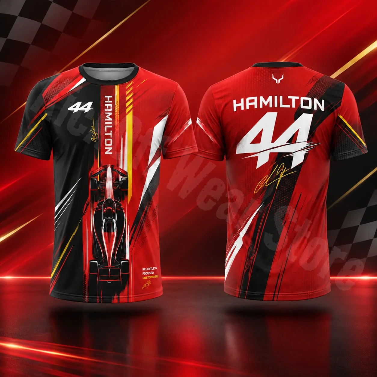 Hamilton 44 Herren-T-Shirt, Sommer-Rennsport-Design, Grafik-T-Shirt, Streetwear, Freizeitshirt, Motorsport-Fanartikel, Unisex, für Männer und Frauen, Geschenk. – Detail 12