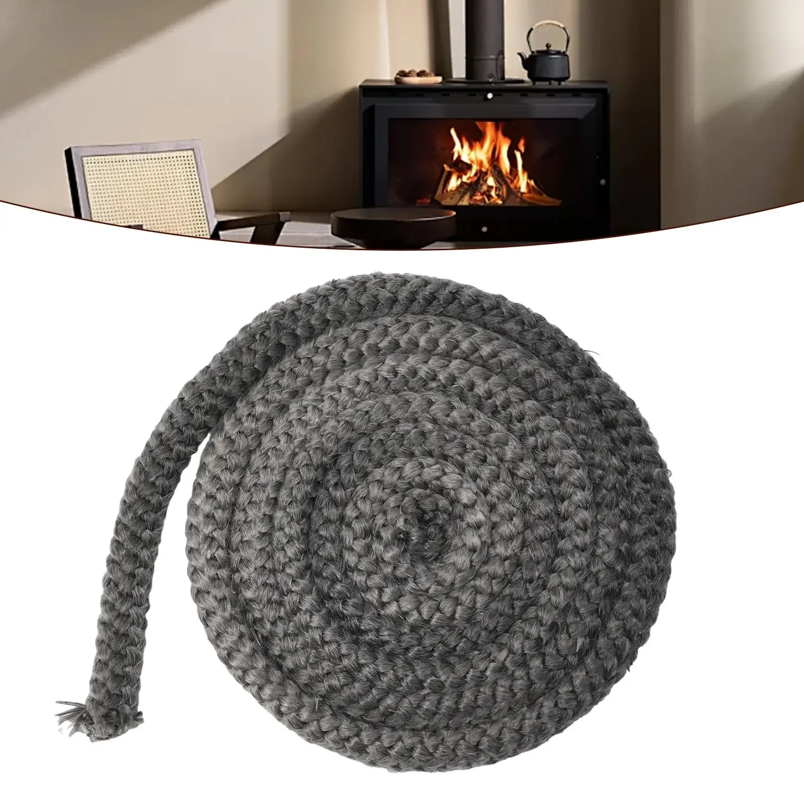 Fire Seal Stove Rope Fiberglass Ropes 14/16mm 6.56ft Burner Door Sealer Pellet Stoves Replacement Wood Burning Stove