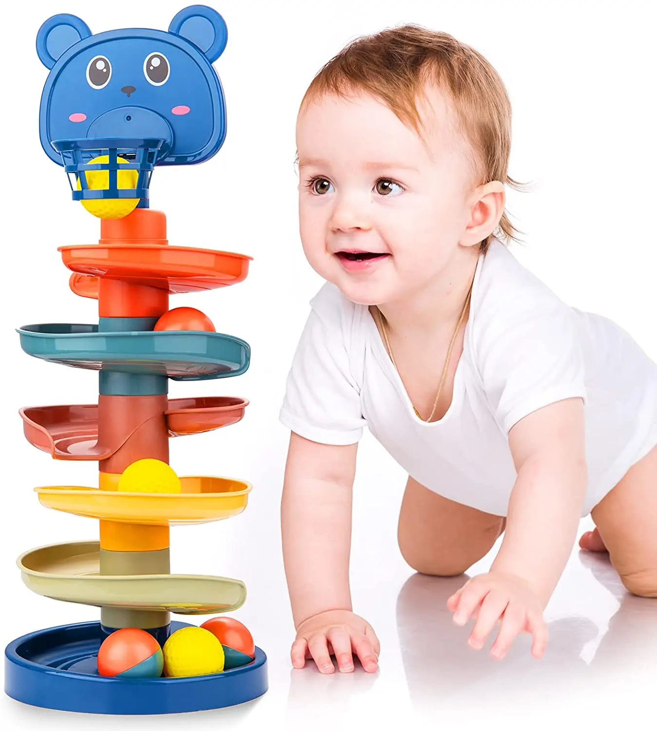 Ball Tower for Toddlers Ball Drop and Roll Tower Educational Development Toys for Baby Children Slide Track Montessori Toys