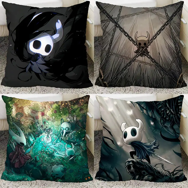 

Hollow Knight Pillowcase Video Tv Game Pillow Case for Bedroom Dorm Sofa Bed Pillow Covers Decorative Room Aesthetics 45x45