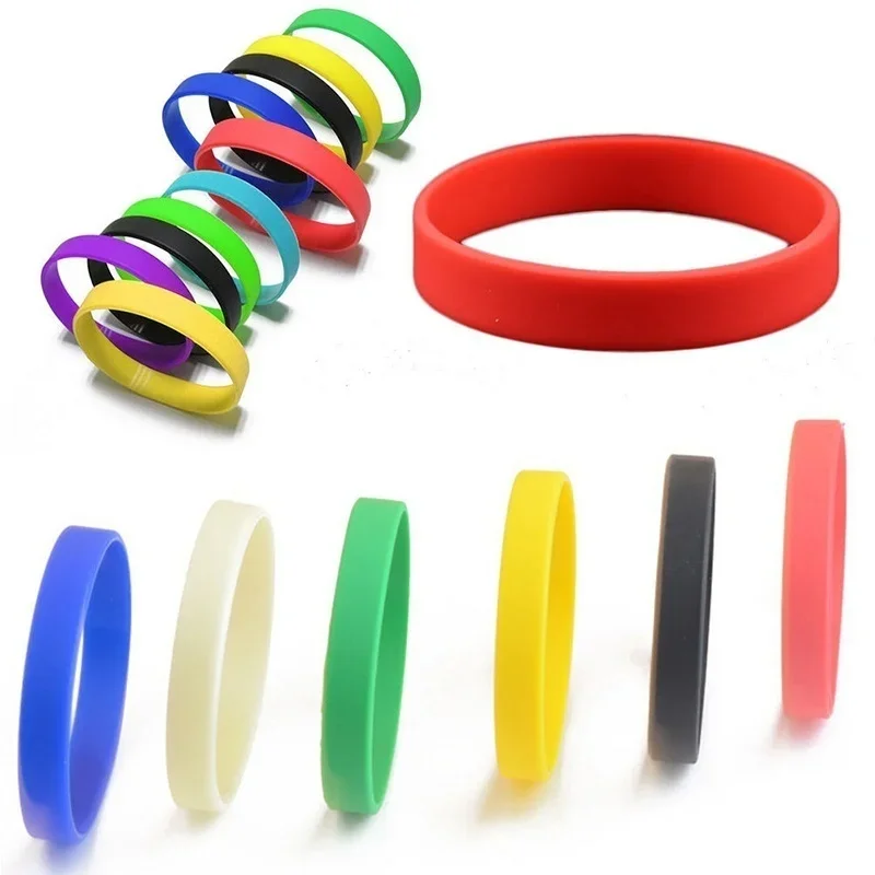 5pcs/set Luminous Silicone Bracelet Outdoor Sports Bracelet Without Words Basketball Wristband Random Colors