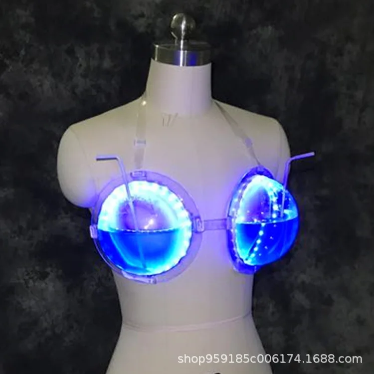 

LED Luminous Wine Bra Bar Nightclub Party Atmosphere Props Cocktail Breastfeeding Bra Wine Supplies
