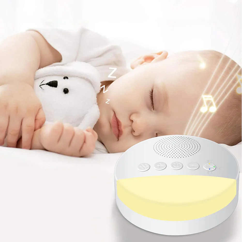 White Noise Machine USB Rechargeable Music Light Sleep Machine 20 Sounds Timed Shutdown Sleep Sound Machine