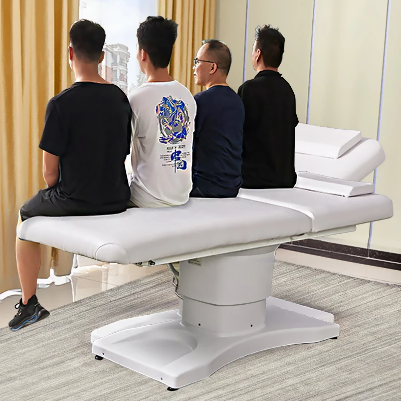 Multi-functional Beauty Salon Furniture White Facial Bed Adjustable Weight Capacity Cosmetic Electric Massage Bed Chair