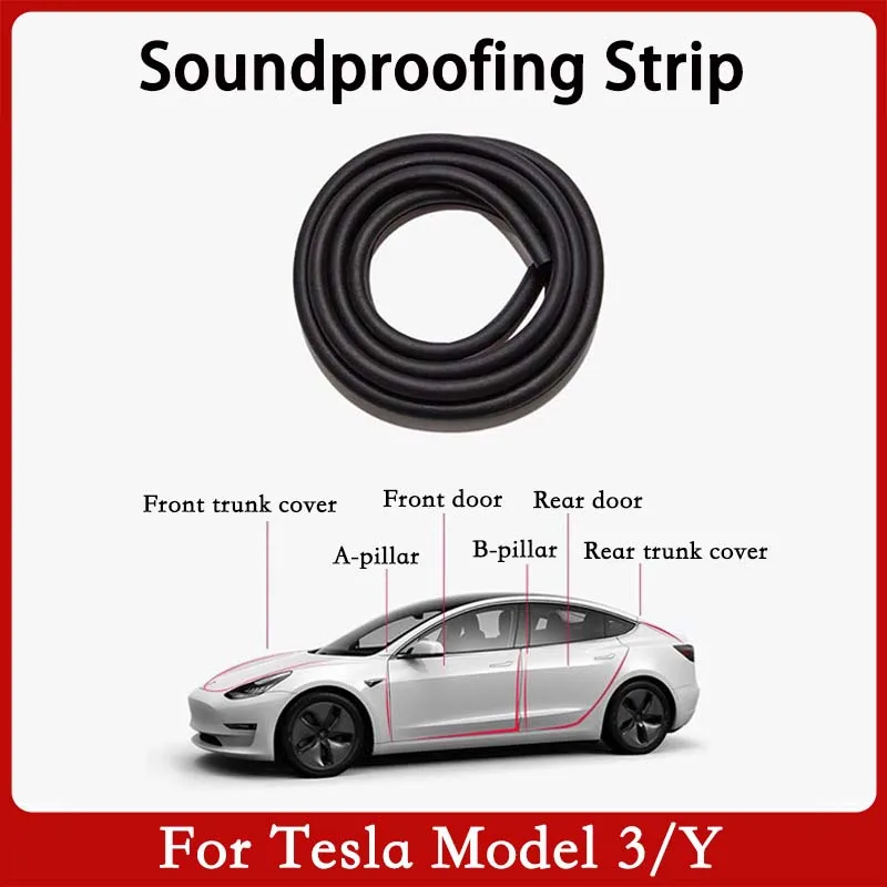 Rubber Whole Car Soundproof Seal Strip for Tesla Model 3 Y Hook Car Door Trunk Sealing Ring Sticker Accessories Water Dust proof