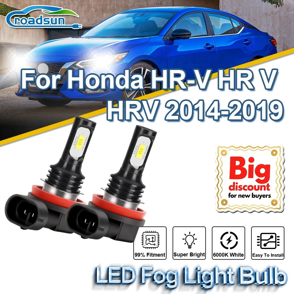

ROADSUN Upgrade Canbus LED Fog Light Bulbs Super Bright Fog Lamp Ampoules For Honda HR-V HR V HRV 2014 2015 2016 2017 2018 2019