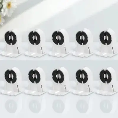 

10pcs Fluorescent Lamp Holder Tube Light Socket Grid Design Easy Installation Ceiling Clip Long-Lasting Material Home Office