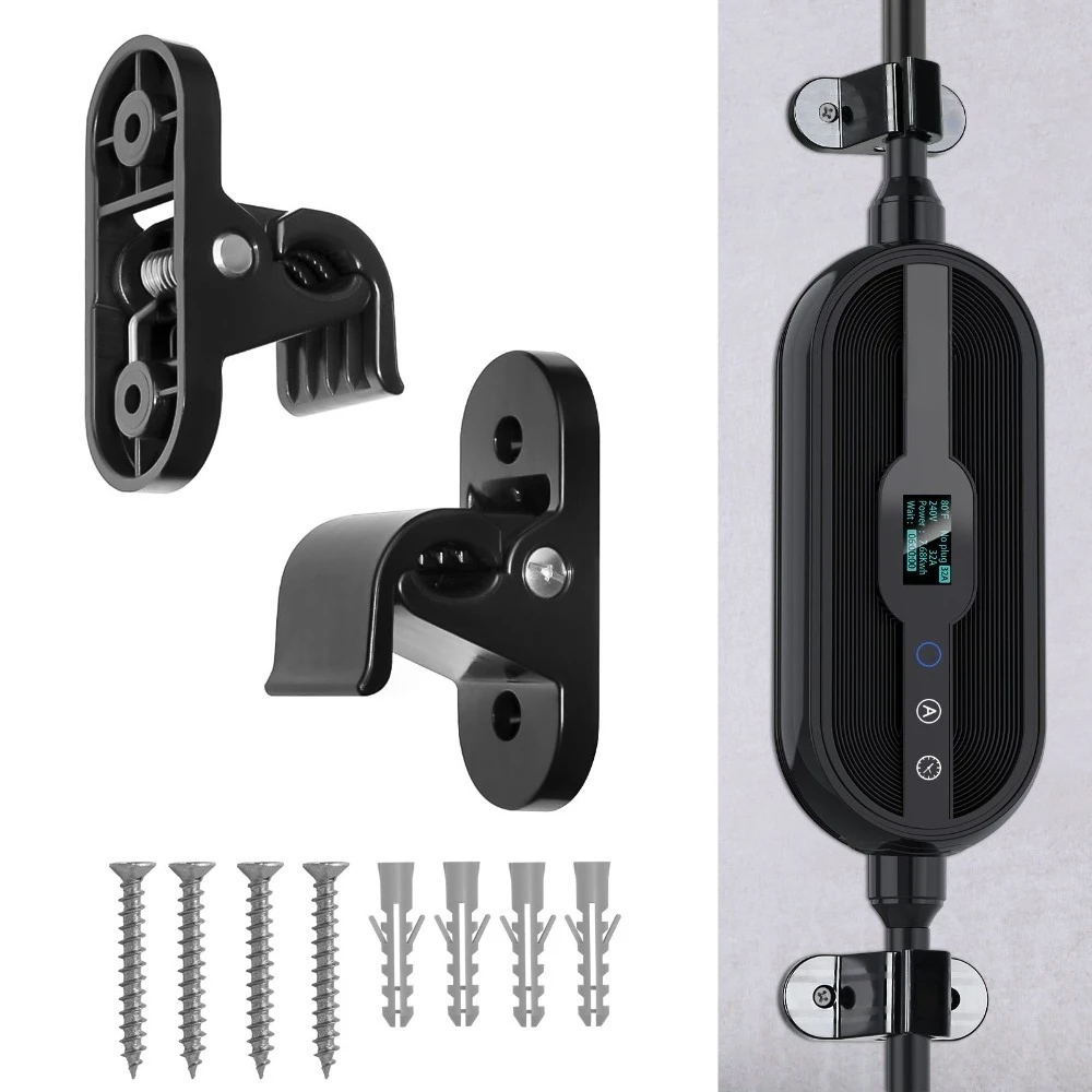 EV-Ladegerät Befestigungsklammer Halterung Kabelclips für Haushalts-Ladestation Wandmontage EV-Ladegerät Halterung 2er-Pack