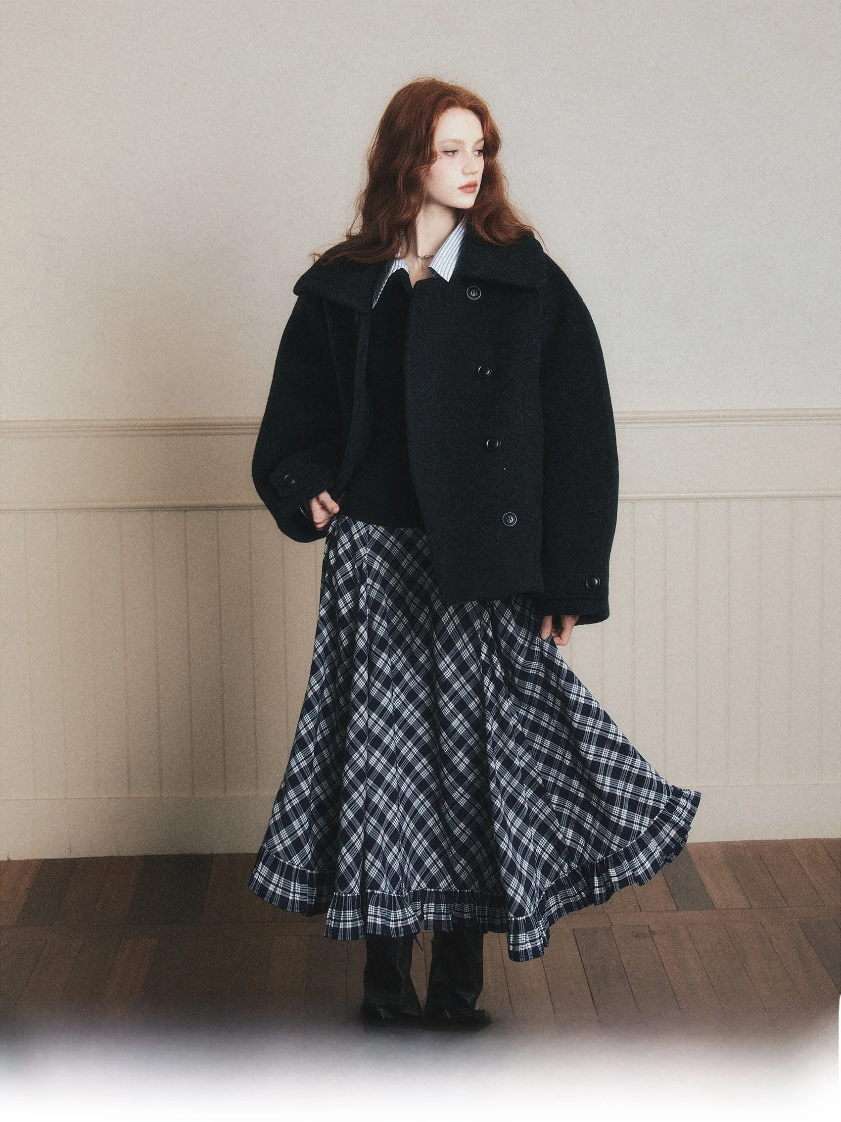 

LULUSWINGS nt College Sle Deep ey 00 шерстяное пальто двубортное шерстяное пальто женское модное осенне-зимнее пальто...