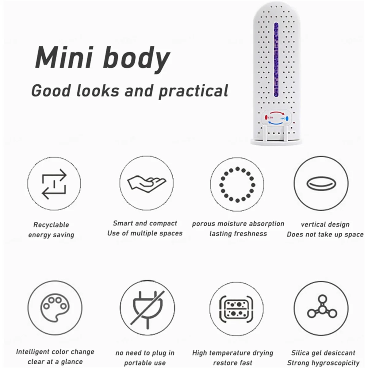 2 pezzi assorbitore di umidità deodorante ad asciugatura rapida asciugatrice vestiti deumidificatore elettrico per la cucina della camera da letto di casa