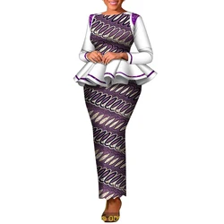Conjunto de 2 piezas de ropa africana tradicional para mujer, vestido de fiesta, faldas, Dashiki, Tops + faldas, WY8780