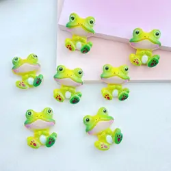 10Pcs New Models Colorful Cartoon Frog Series Resin Scrapbook DIY Jewelry Hairpin Headrope Decoration Crafts Diy Accessories