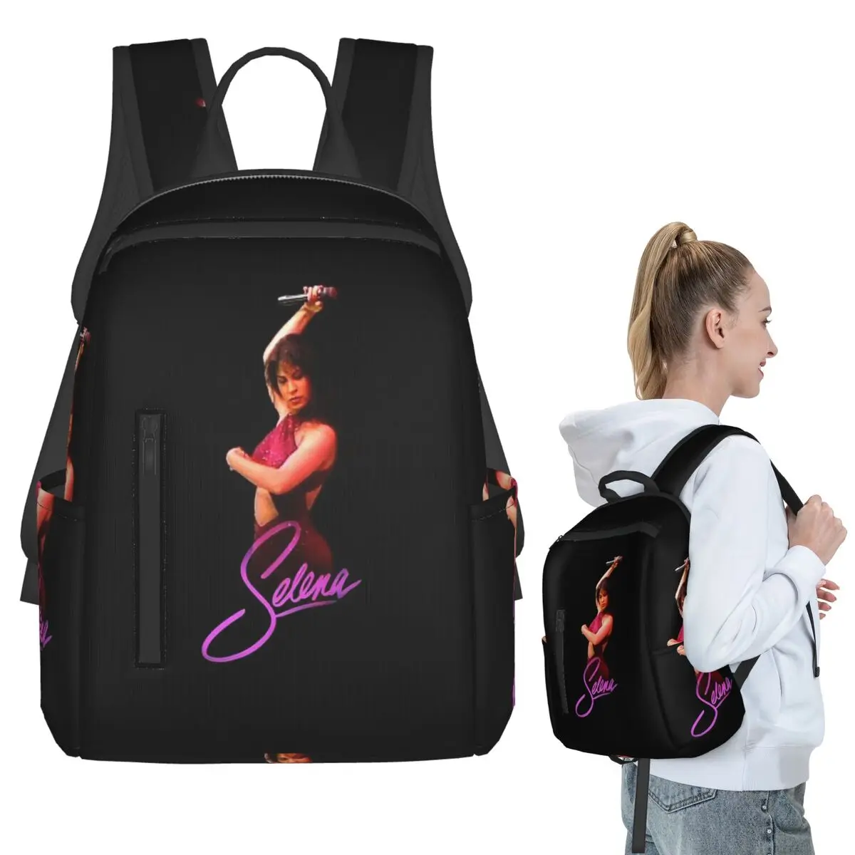 

Popular Selena Quintanilla Singer Backpack Student BookBag Kids School Bag Laptop Shoulder Bags Men Women