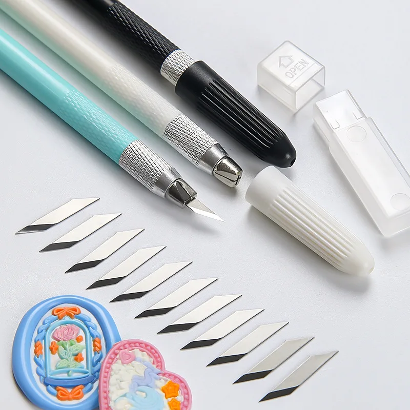 wax stamp seal Advanced player color matching tool, skilled carving knife, pen knife, cutting board, wax stick, scissors