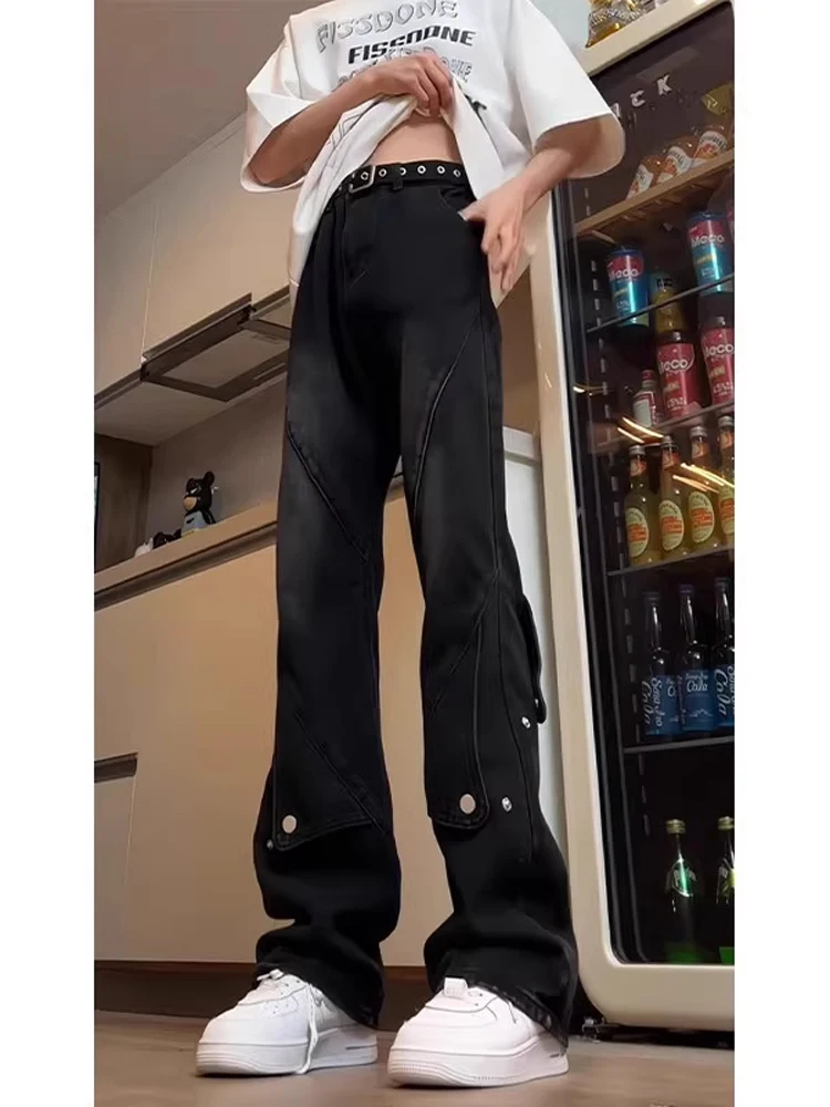 

Мужские джинсы American High Street Vibe Spicy с высокой талией, прямые, в рабочем стиле, модные, брендовые, крутые, уличные джинсы