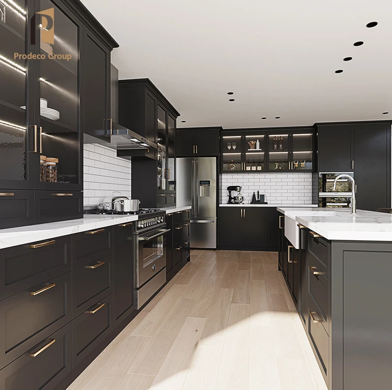 Custom Shaker Kitchen Cabinet Design Black Kitchen Furniture Cabinets