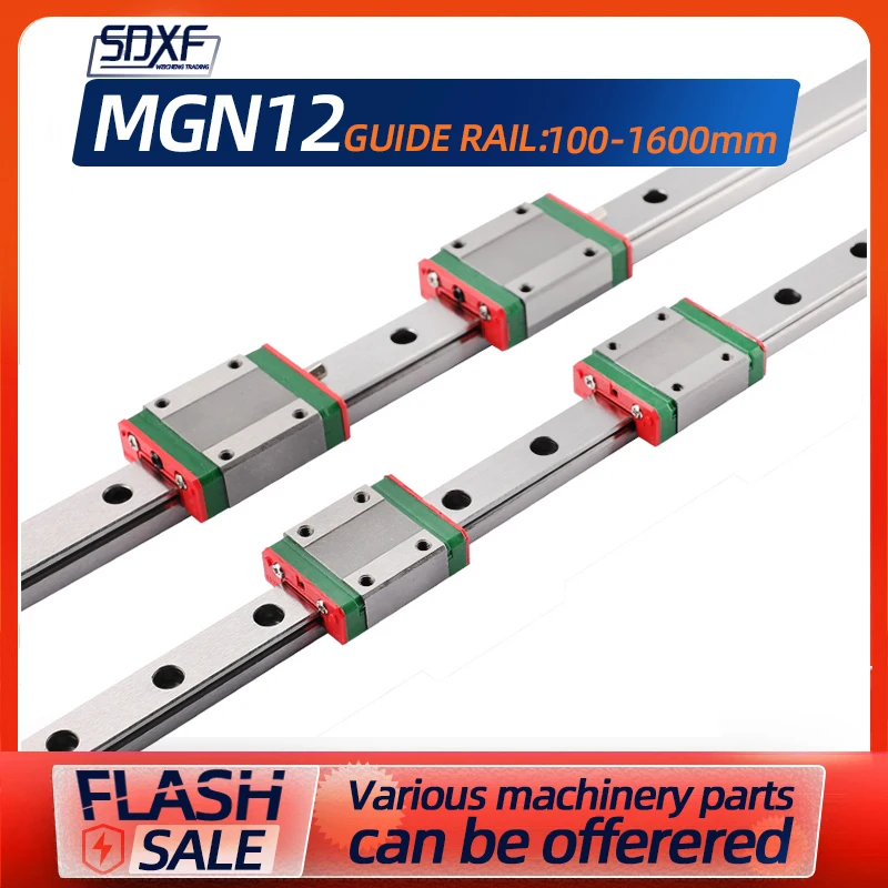 

Mini guide rail, two mini guide rail MGN12-100 1000 1050 1100 1150 1200 1300 1400 1500 1550 1600mm + four slider MGN12C/MGN12H