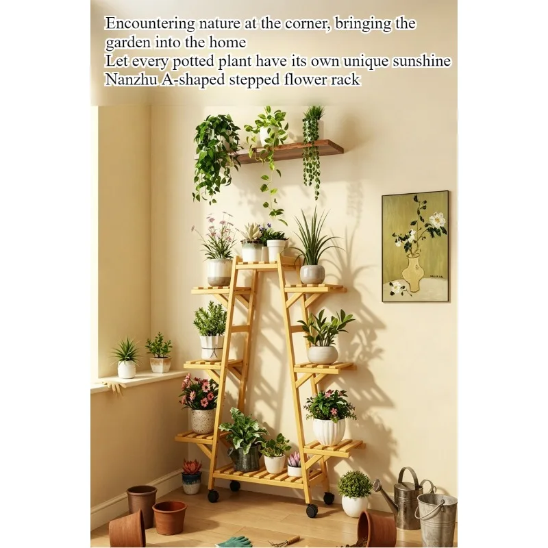 Flower stand stepped balcony indoor multi-layer green plant potting finishing and placing rack green dill succulent tile pot