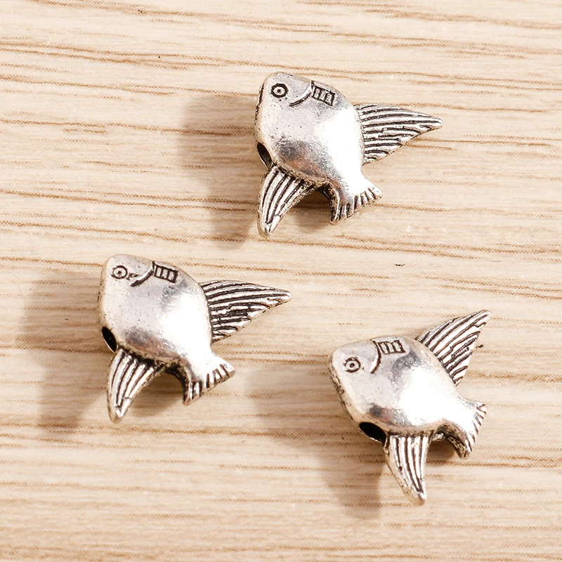 Tusember 20 Stück Legierungs-Mischmetall-Anhänger in Form von Seestern, Fisch, Schildkröte und Muschel für Halsketten, Ohrringe und Schmuckherstellungszubehör – Detail 3