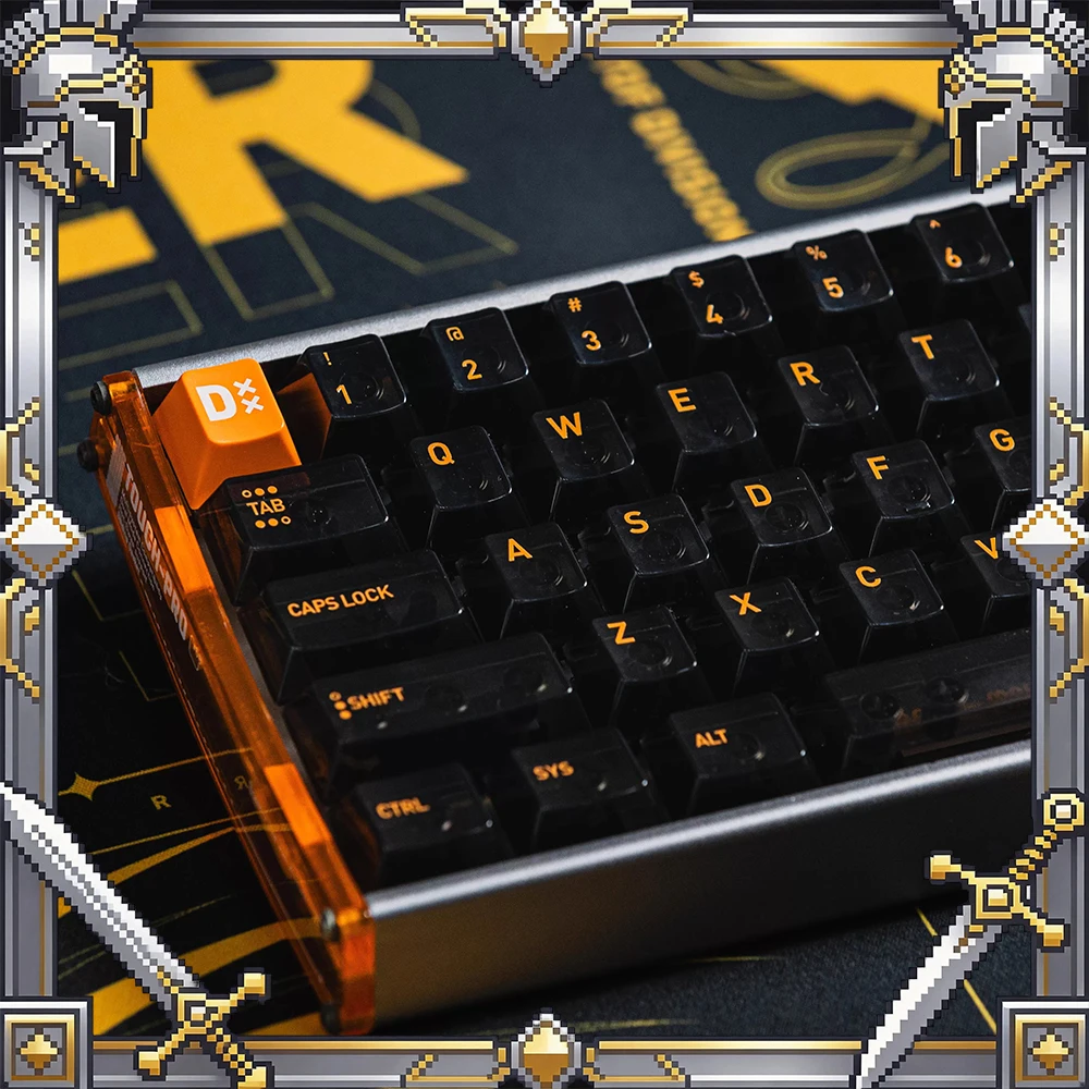 LeleLab x PointWorks Splinter PC Keycaps Black Transparent Keycap Original Factory Personalized Keyboard Keycaps ABS UV Process