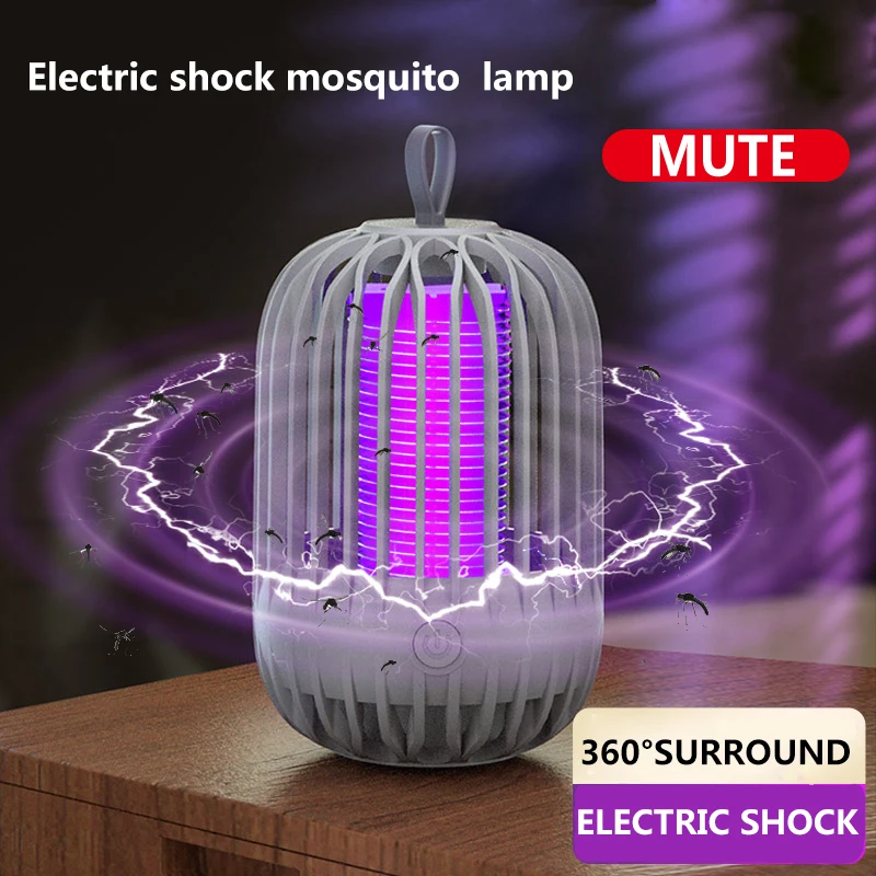 

3000 Volt Electric Shock Mosquito Killer Trap, Bird Cage USB Rechargeable Mosquito Killer Lamp Snap For Home Bedroom Indoor