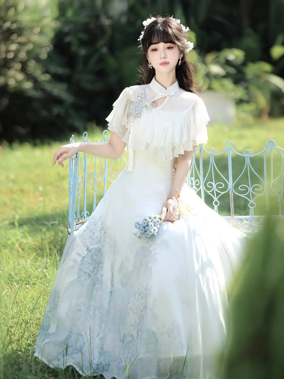 

New original and genuine lolita short-sleeved long dress elegant and sweet with an improved Han element Lolita dress