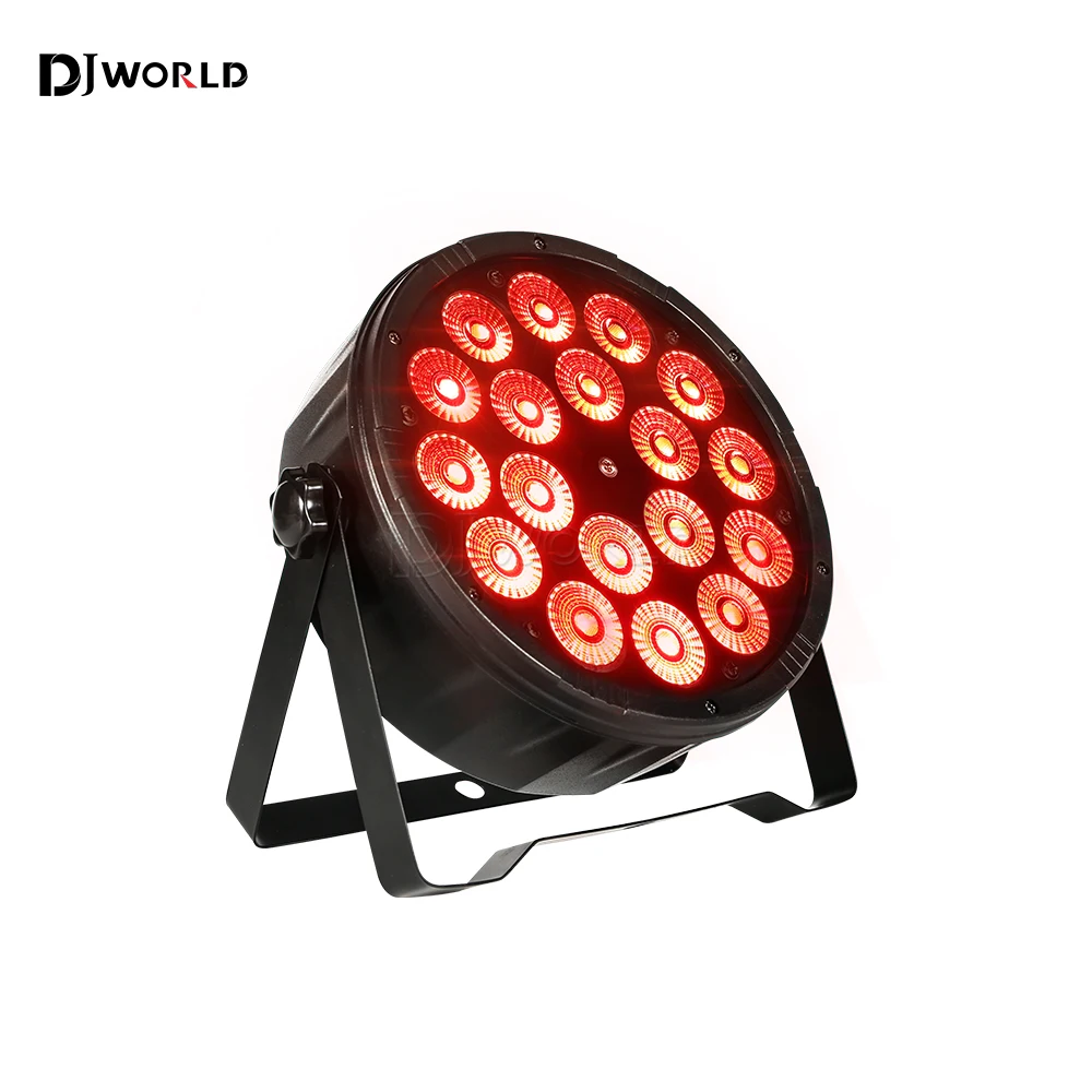 16 Uds 18x12w LED etapa Par plano efecto de iluminación RGBW 4 en 1 DMX512 DJ Fiesta Disco vacaciones Navidad Bar Club boda espectáculo luces