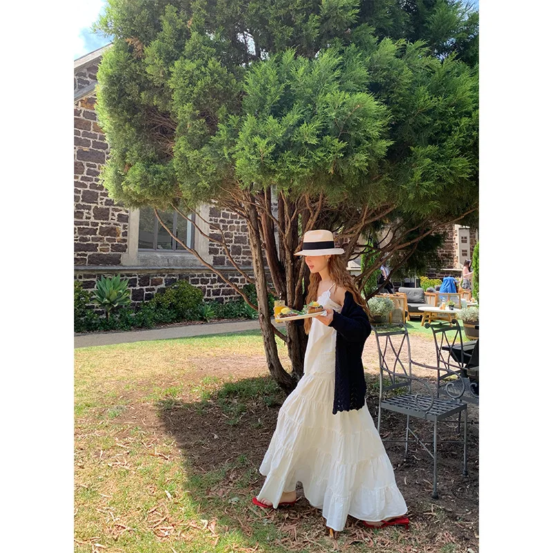 

Весна 2026: Женский кардиган из высококачественного хлопка с длинными рукавами, ажурный, в стиле многослойности, вязаный, повседневный, модный