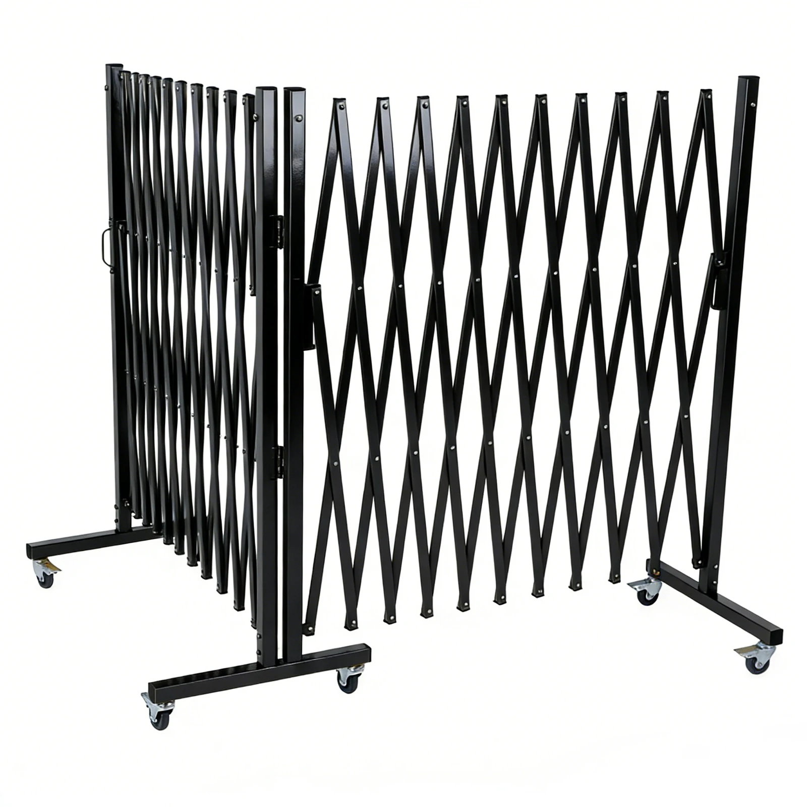 

Adjustable Traffic Fence with Casters Temporary Fence Gates 0-180 Degree Rotating for Construction Site/Traffic Control/Cordon