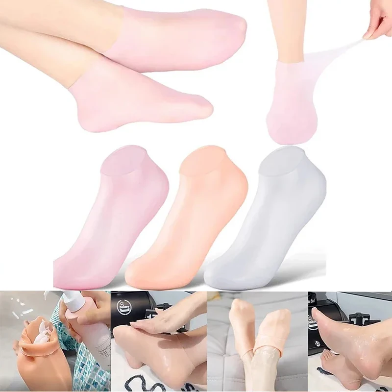 Fußpflege Silikons ocken Frauen Fußpflege produkte Fuß maske Socken abdeckung Fuß feuchtigkeit spendende Anti-Riss-Kallus entferner Socken