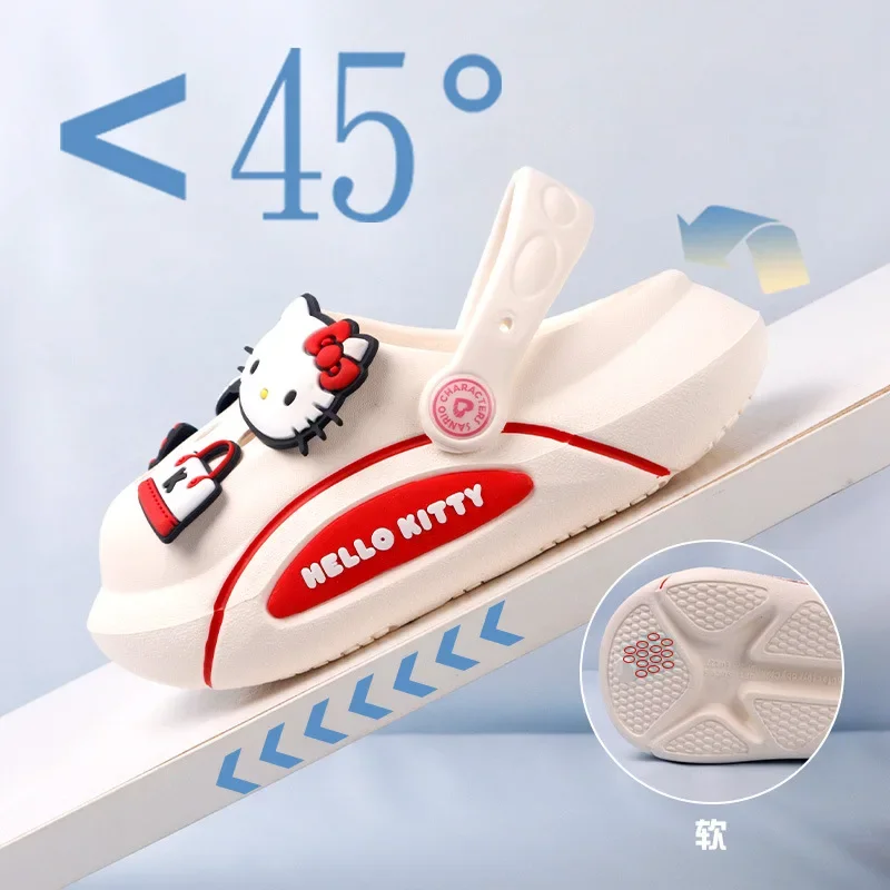 Sanurgente-Pantoufles Hello Kitty pour enfants, chaussures de plage anti-ald pour filles, pantoufles de jardin pour enfants, chaussures de maison astronomiques douces, mode