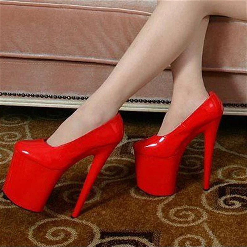 Fetish Exotic 8 Inches pumps high heels Pole Dance Shoes Big Size Shallow Round Toe Women Platform 20CM Stripper Heeled Sexy