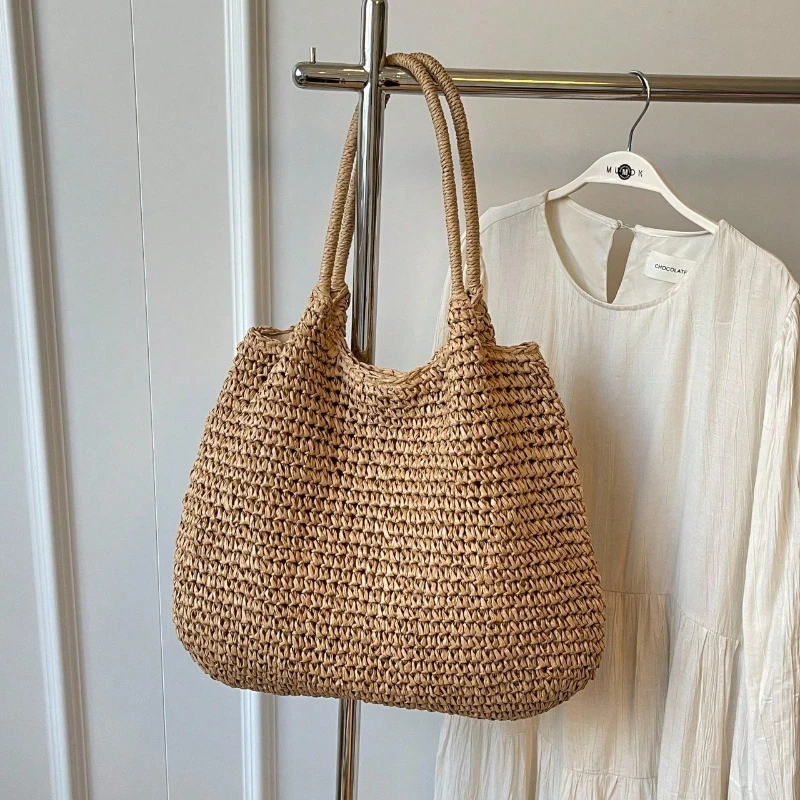 

Straw Beach Bag Large Capacity Tote Shoulder Bag for Women Summer Fashion
