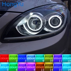 Headlight Multi-color RGB LED Angel Eyes Ring Eye DRL RF Remote Control for Hyundai i30 2008 2009 2010 2011 Accessories