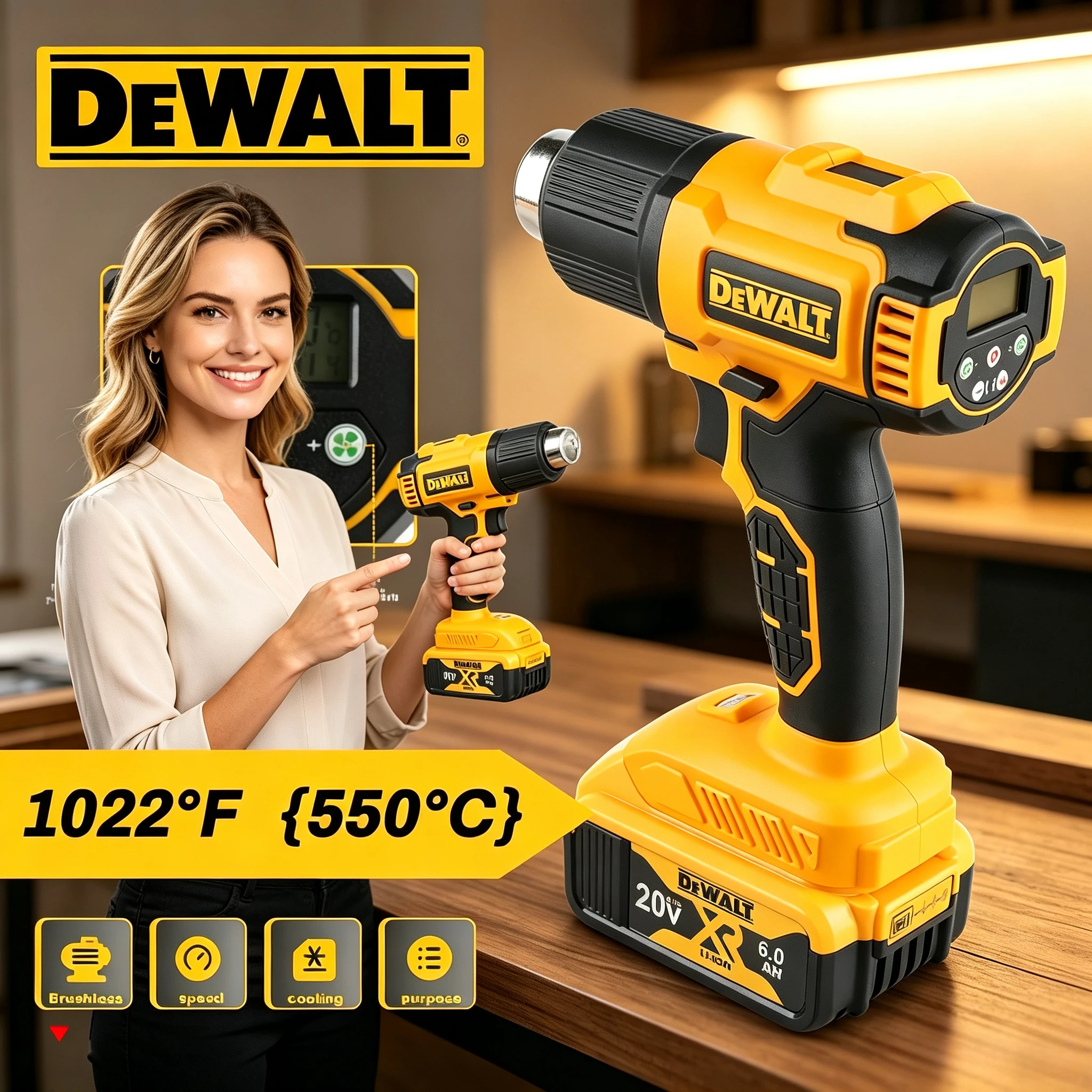 dewalt-dce530-cordless-heat-gun-20v2-speed-modes5-in-1-nozzles0647kgfor-adhesive-softeningpaint-stripping-more